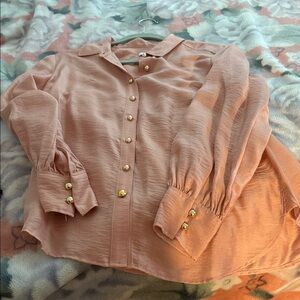 Chico's Peach Button-Down Shirt